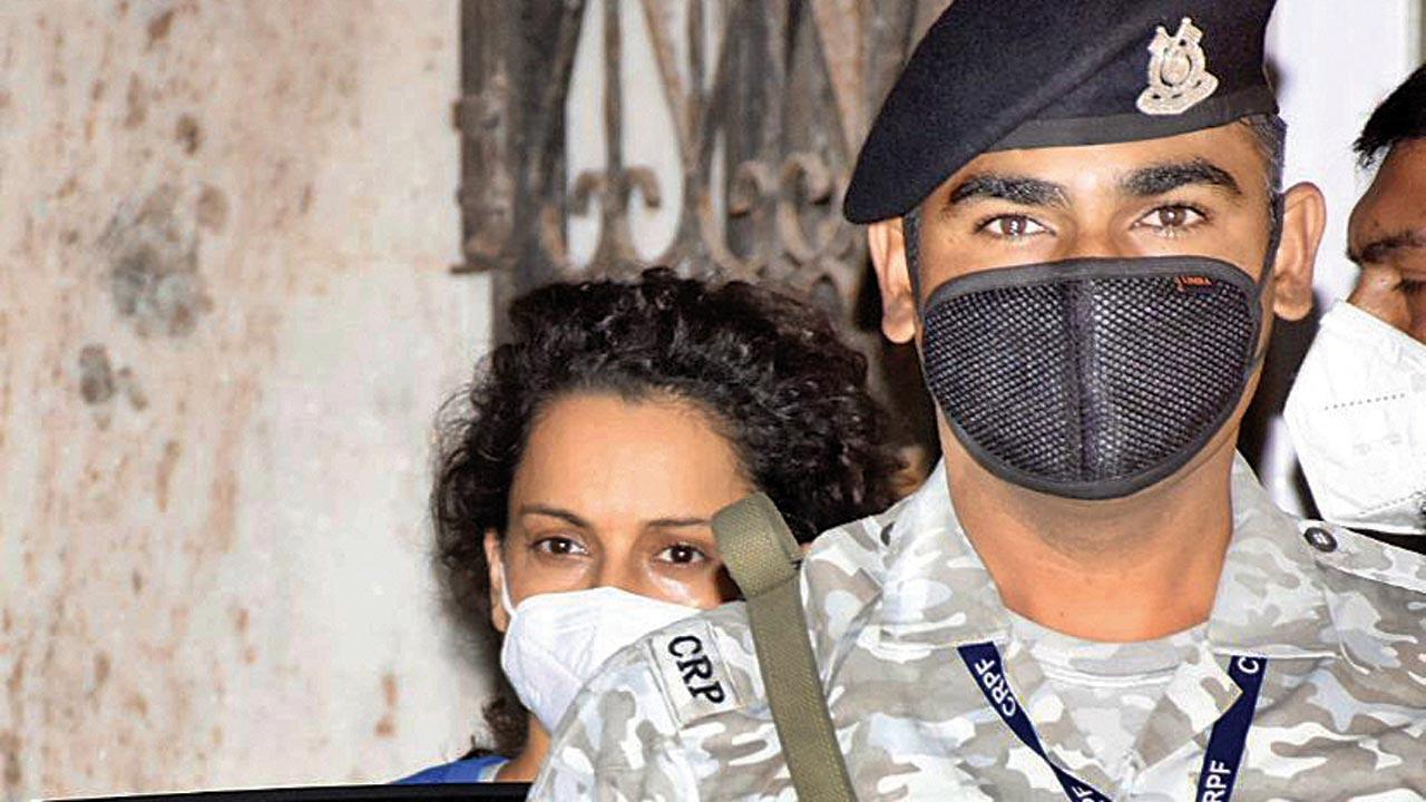 Up and about: Kangana Ranaut is moving around with security cover