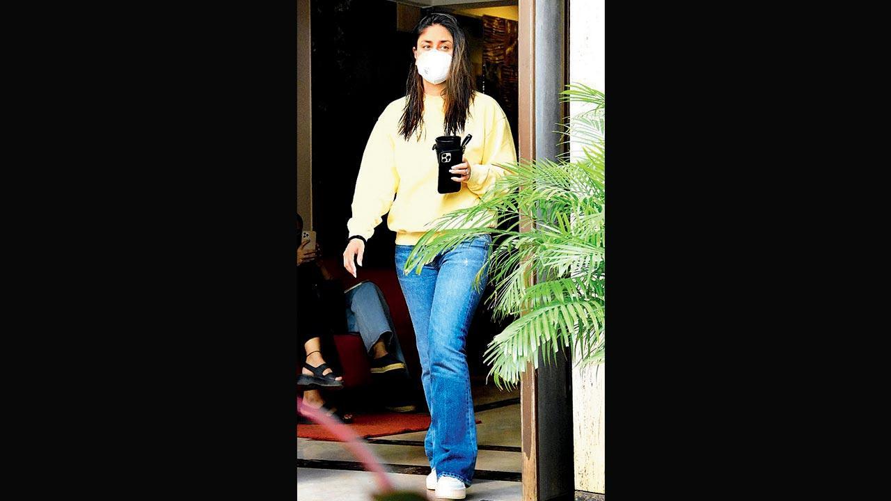 Up and about: Kareena Kapoor Khan is bright as sunshine