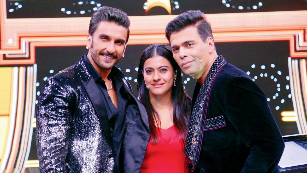 Ranveer Singh, Kajol and Karan Johar
