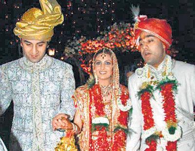 Bharat Sahni: A garment exporter, Sahni (right) is the husband of Riddhima Kapoor, the elder sister of Ranbir Kapoor. The couple met while studying in London and after a three-year courtship, they got married in 2006. Also in pic: Ranbir Kapoor (left)