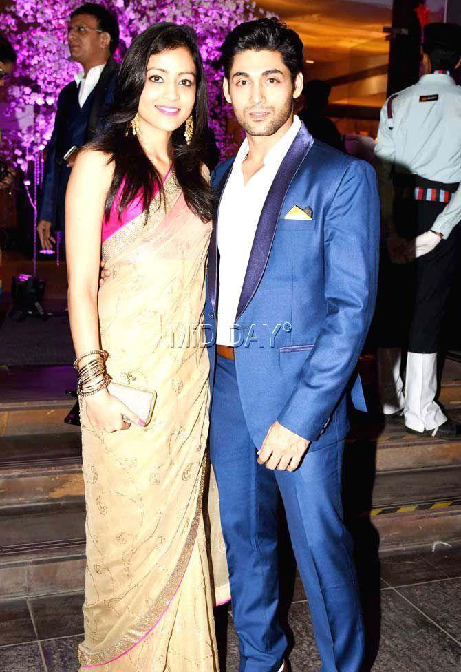Ruslaan Mumtaz with wife Nirali at Kishwer Merchantt and Suyyash Rai's wedding reception
