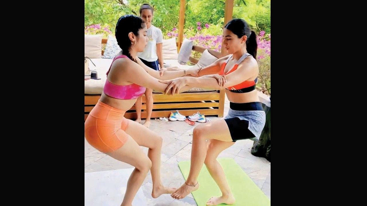Khan (right) training with Kapoor