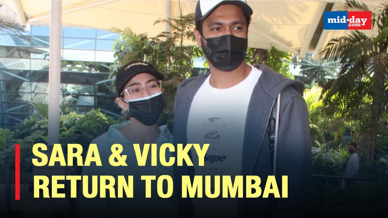 Sara Ali Khan & Vicky Kaushal Return To Mumbai Post Shoot Wrap