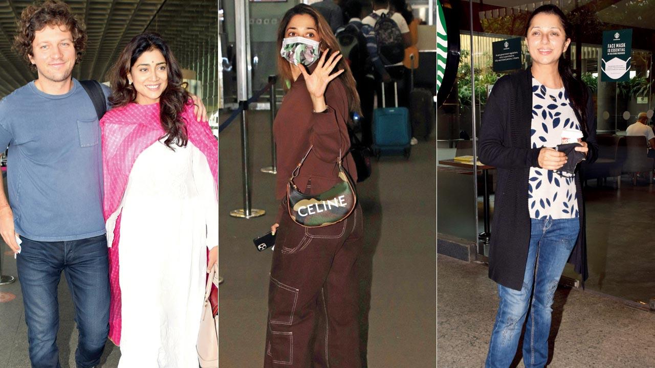 Love birds: Andrei Koscheev, Shriya Saran; Keeping it loose: Tamannaah Bhatia; Sans make-up: Bhumika Chawla