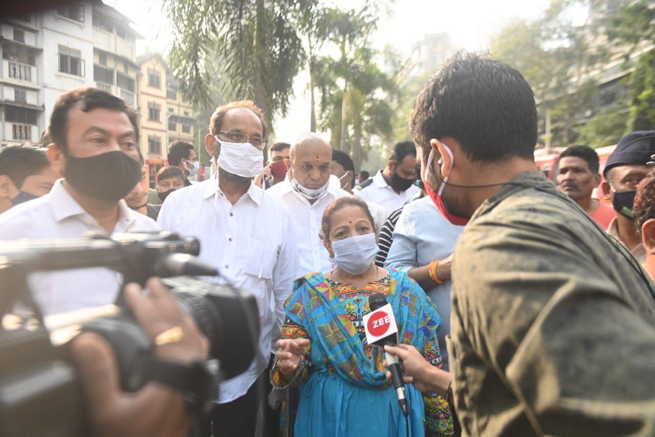 Mumabi Mayor Kishori Pednekar was present at the spot today morning. Six old age people needed oxygen support system and have been shifted to the hospital, she said. Pic/Bipin Kokate