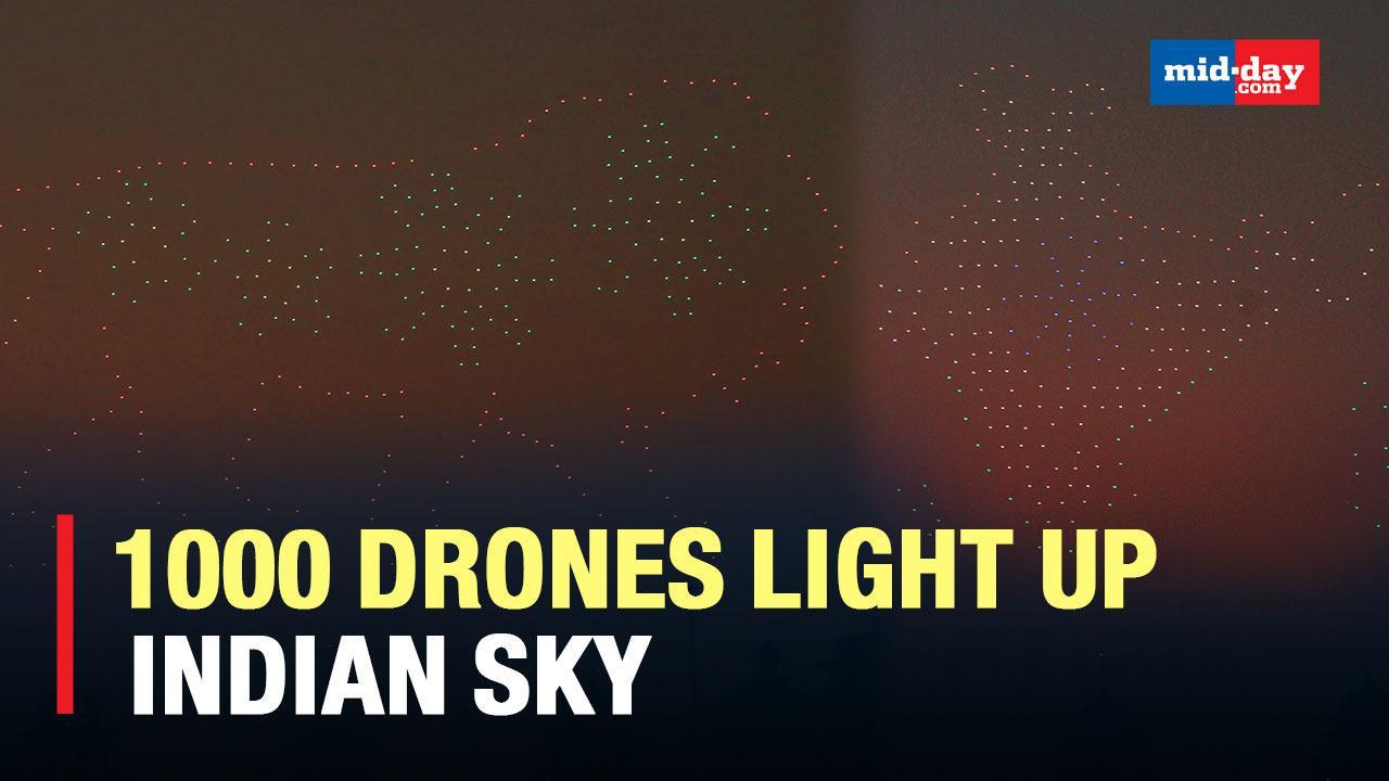 Sky Of Delhi's Vijay Chowk Light Up With 1k Drones At Beating Retreat Ceremony