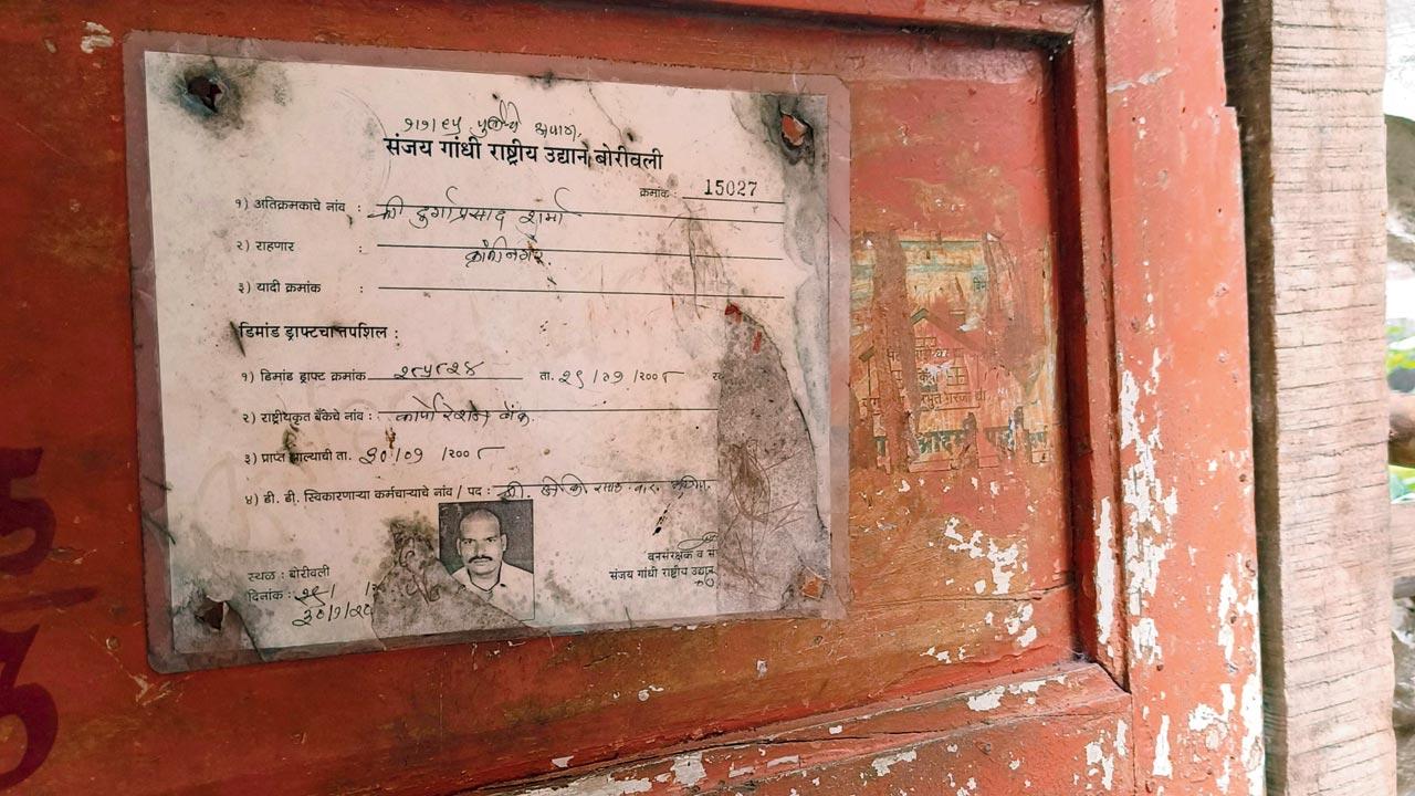 A receipt given by forest department after conducting a survey