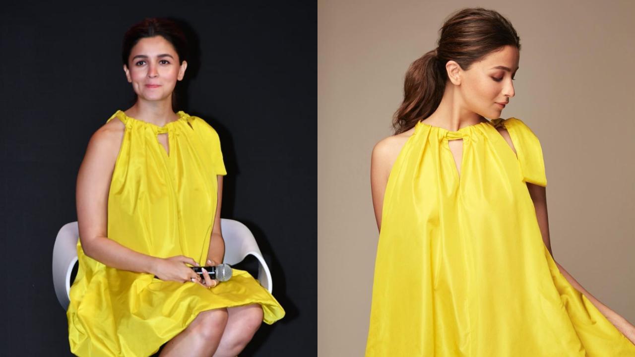 Aliya Xxx Video Hd - Pics: Alia Bhatt aces her maternity look in a bright yellow dress at the  trailer launch of 'Darlings'