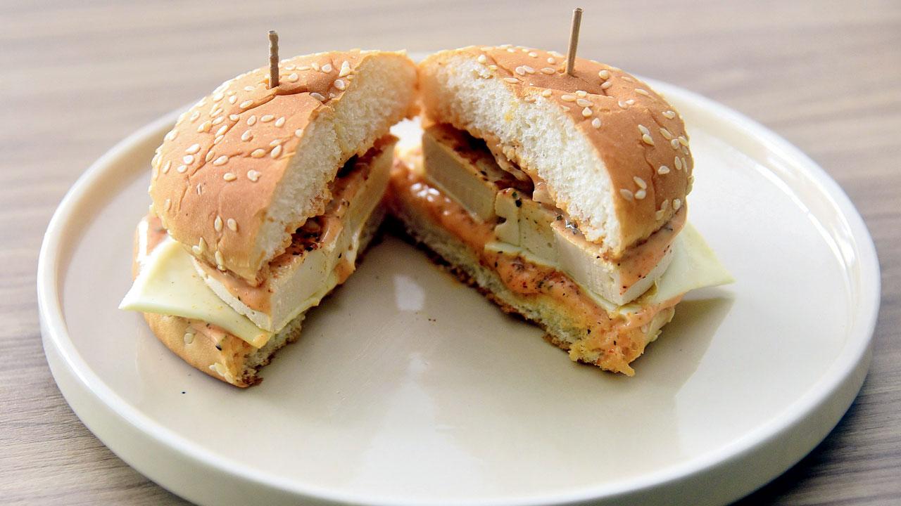 Boiled egg patty burger passes the taste and texture test