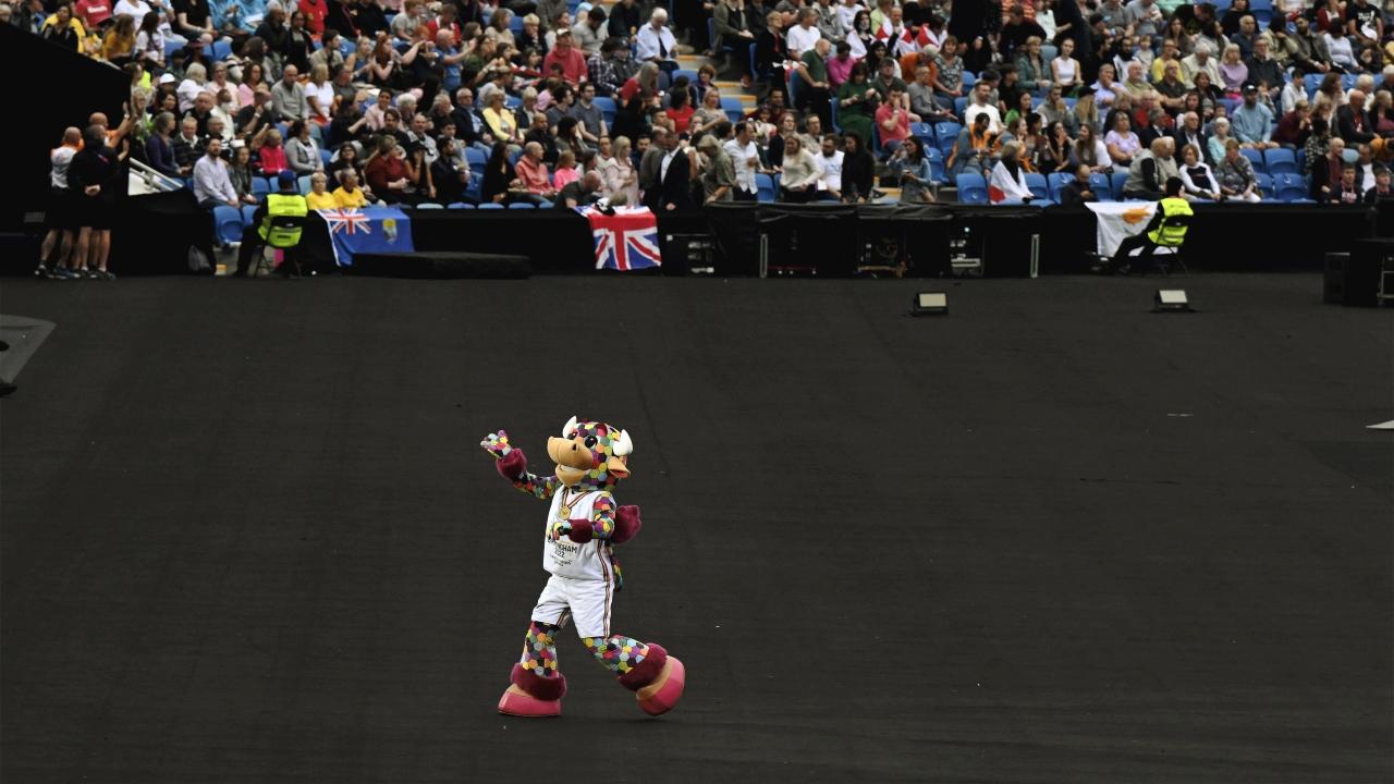 CWG 2022 mascot Perry the Bull was also seen entertaining the fans at the opening ceremony of this year's Commonwealth Games in Birmingham. Picture Courtesy/ PTI