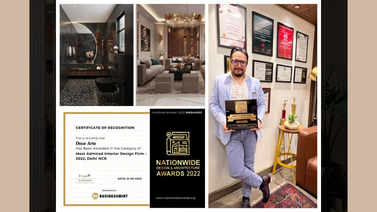 Deco-Arte has been Awarded as the Most Admired Interior Designing Firm – 2022