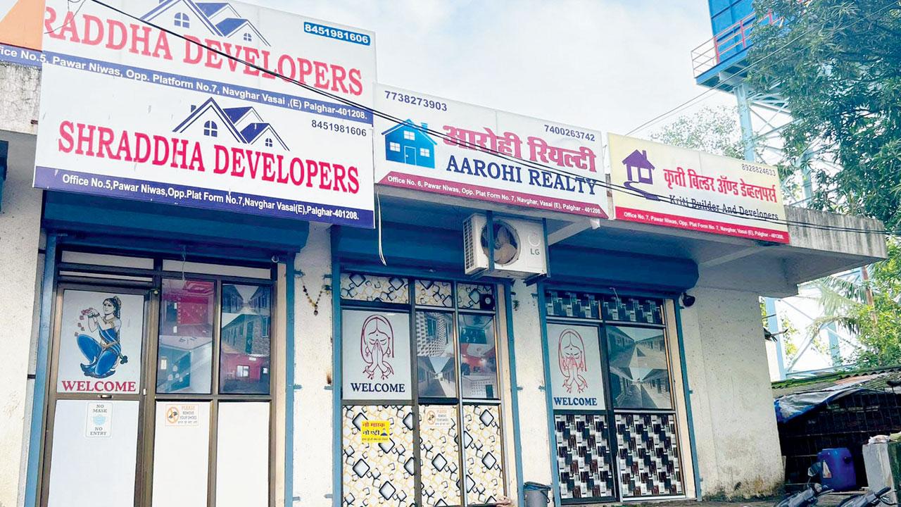 Offices of developers involved in the alleged illegal business in Vasai