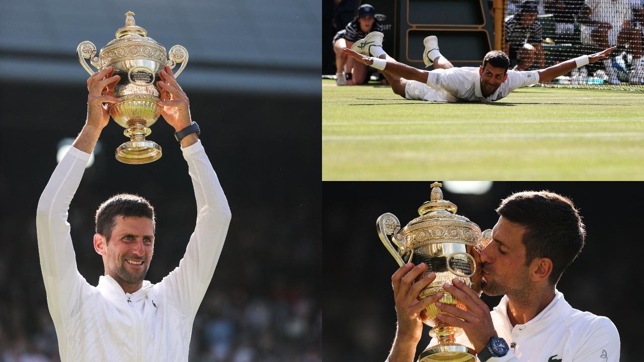 A collage of Novak Djokovic
