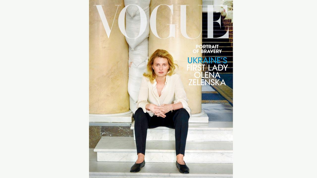 Olena Zelenska, the first lady of Ukraine, was interviewed by British Vogue for its July issue. The article has pictures shot by Annie Leibovitz of Zelenska and her husband President Volodymyr Zelensky. The interview created a controversy with criticism over romanticising the war, and the couple for the glamorous shoot amid the war. Pic/British Vogue twitter