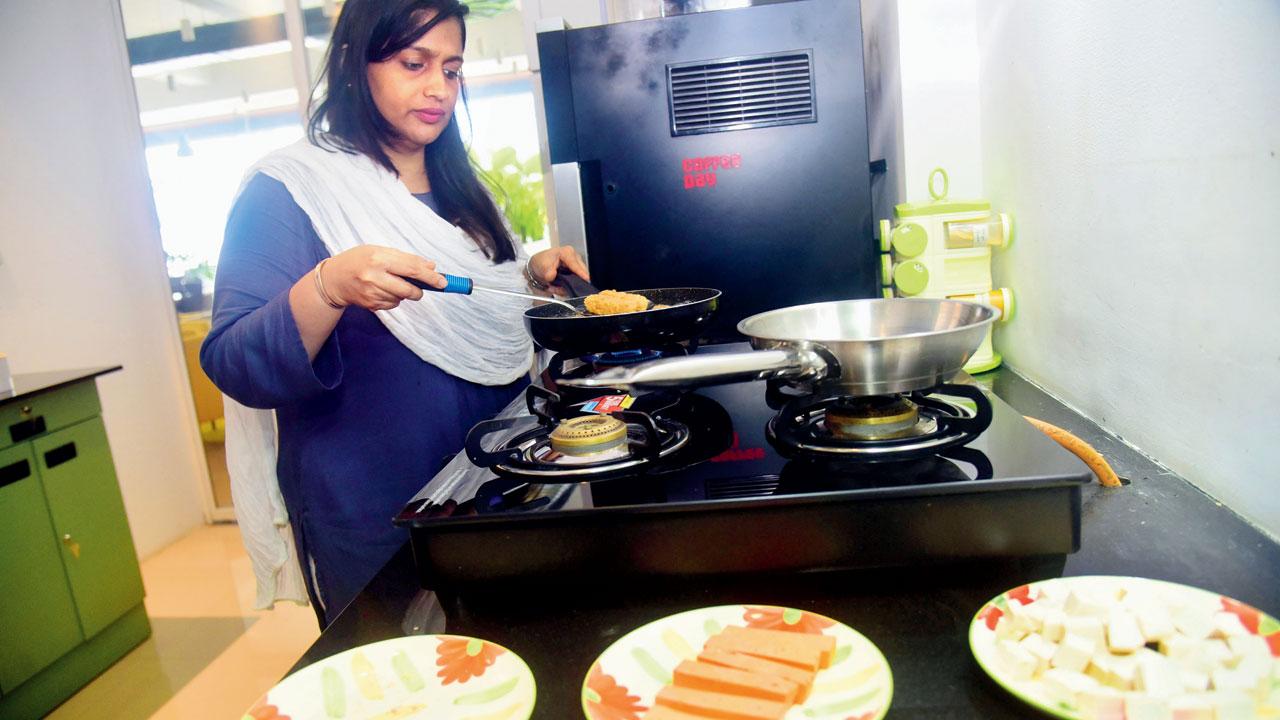 In their test kitchen, SMD pan fried the Evo Foods’ boiled egg to test the change in taste and texture of the product Pic/Shadab Khan