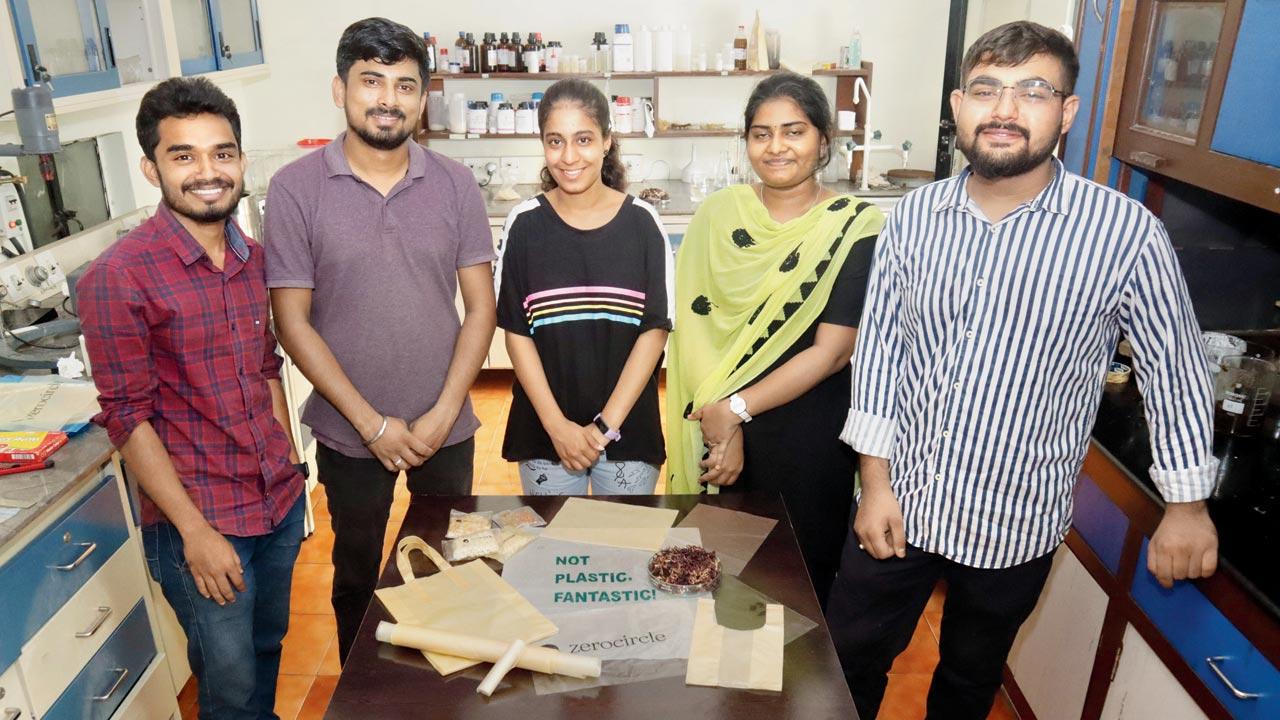 At Zerocircle’s laboratory in Pashan, Pune, the team has been using dry seaweed to make safe food contact packaging and disposable bags. These seaweed-based products dissolve in the ocean in a matter of hours. Pics/M Fahim