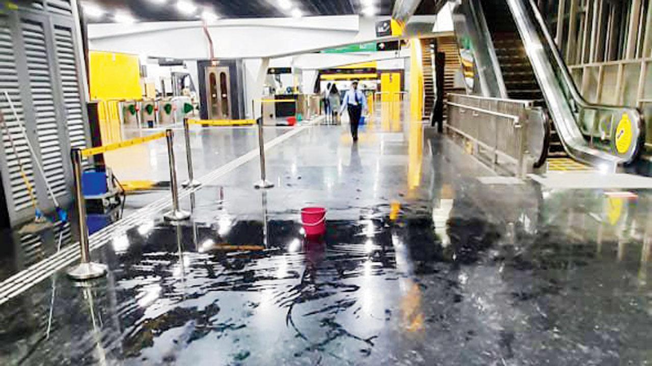 Mumbai: Brand-new Metro station, train come with leaky roofs