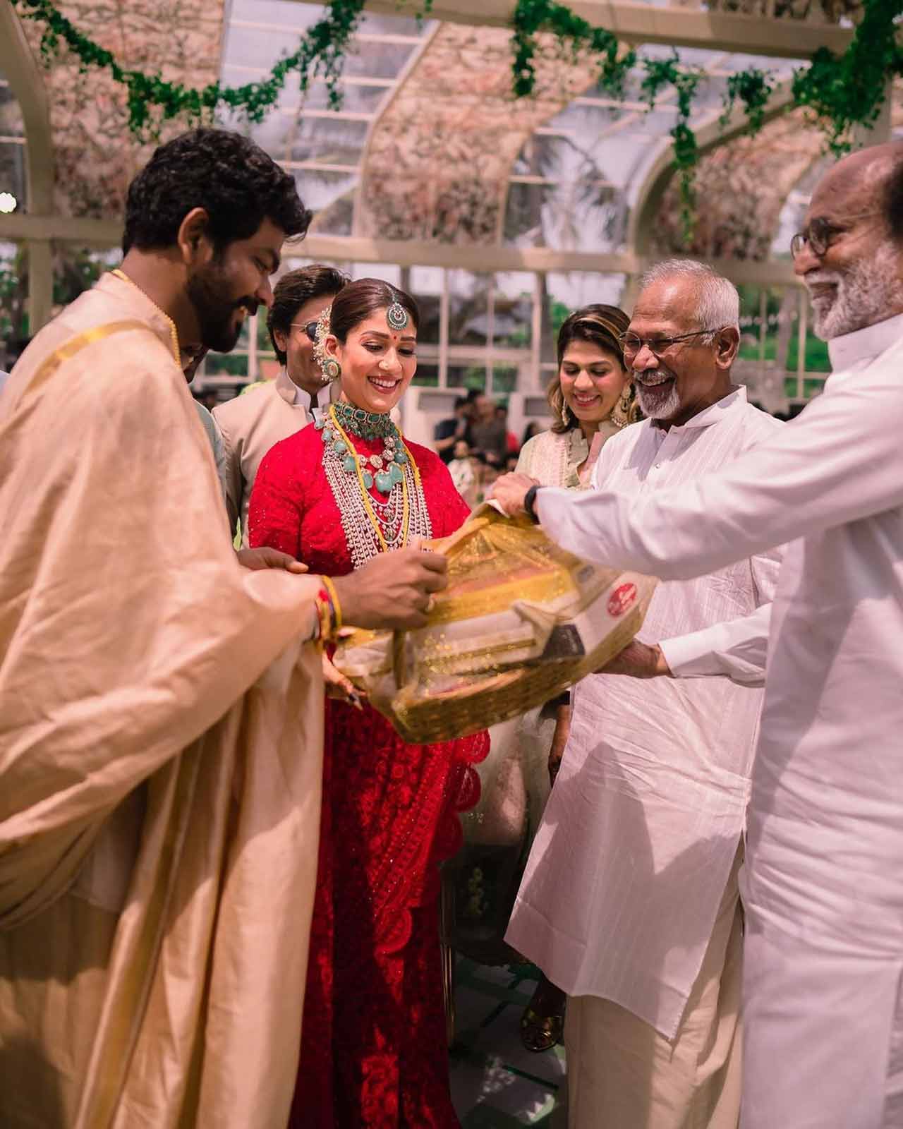 Vignesh and Nayanthara's wedding was attended by several celebrities from the Indian film industry. Superstar Rajinikantha also graced the wedding and blessed the newly weds. 