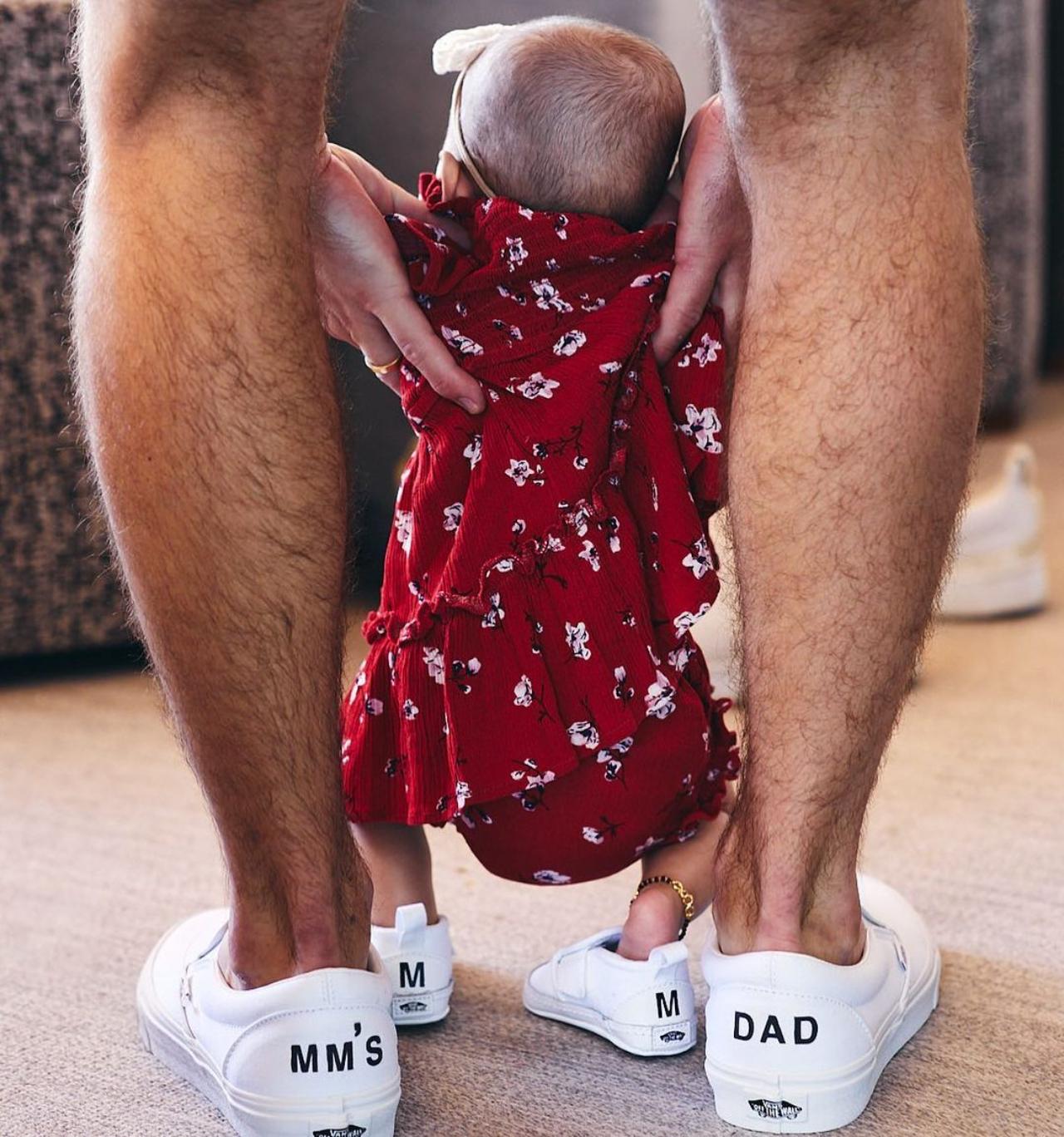 On the occasion of Father's Day, Priyanka gifted Nick Jonas and their daughter, customized sneakers. The actress also shared an adorable picture of Nick and Malti Marie in the sneakers. In the picture, the father-daughter duo is standing with their back towards the camera. Malti Marie looks cute in a maroon dress paired with white sneakers with her name acronym 