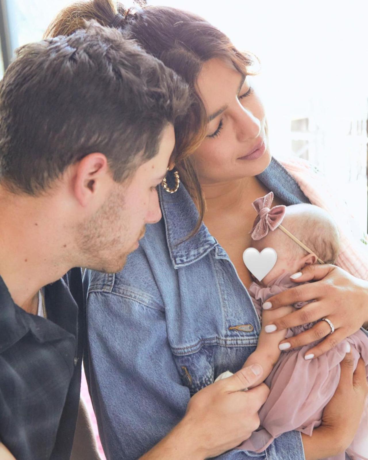 While Priyanka and Nick annouced the birth of their baby through a simple social media post in January this year, the couple shared the first picture with their daughter in May on the occasion of Mother's Day and gave an update on their daughter's health. Nick and Priyanka shared an adorable picture of the trio with Malti seen resting in Priyanka's arms