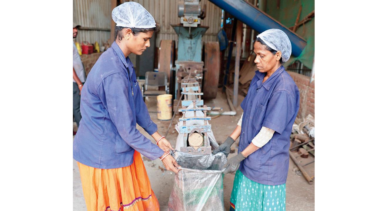 Women rag pickers at the waste management centre in Kopri, Thane
