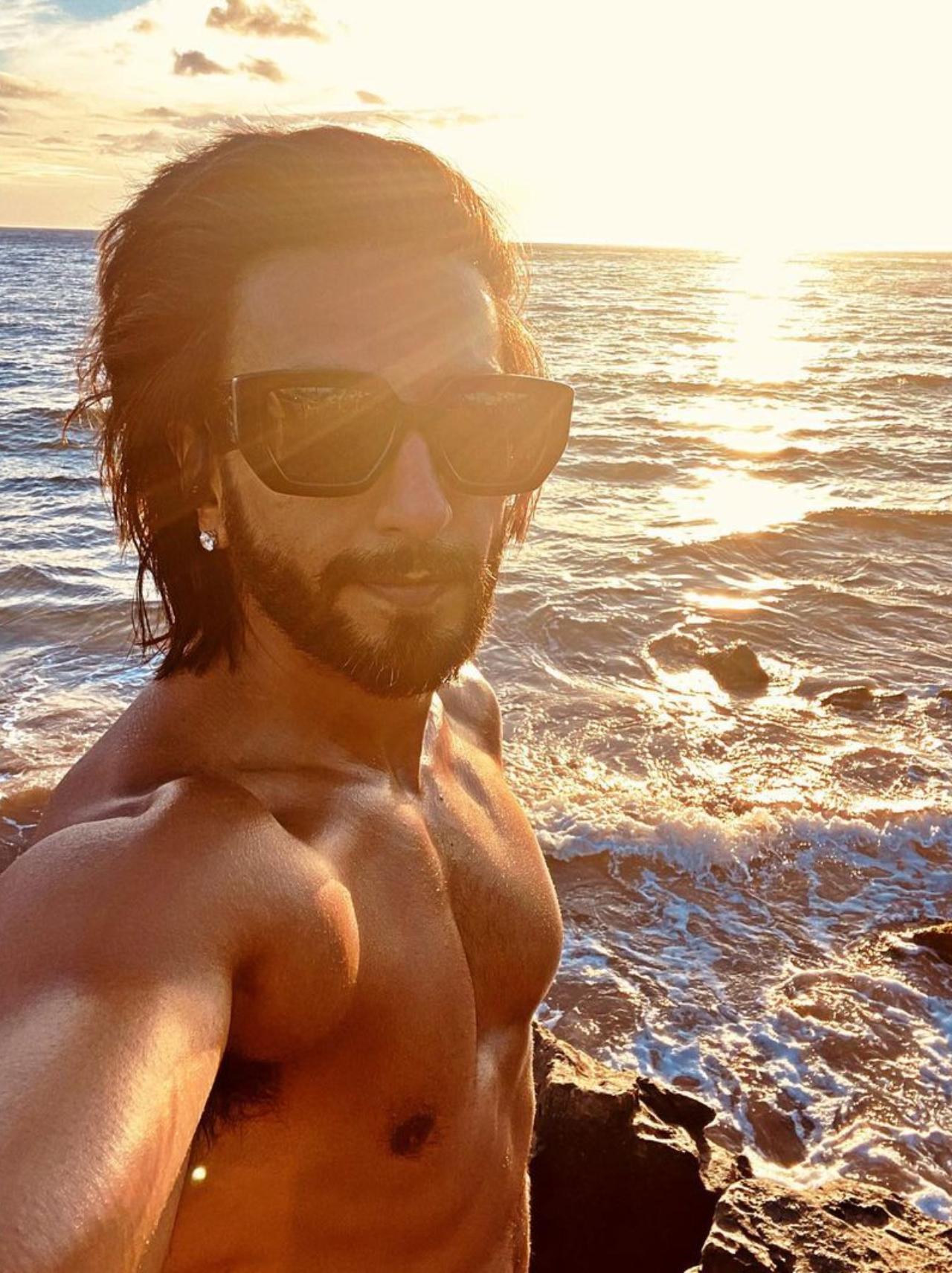 The 'Bajirao Mastani' star also shared a shirtless picture of himself clicked at a beach in the USA. 