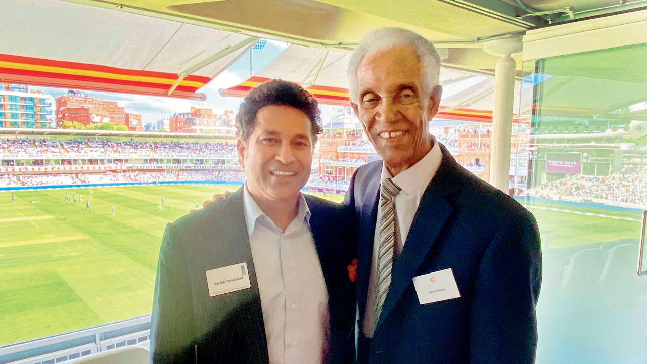 Sachin Tendulkar with Sir Garfield Sobers at Lord’s on Thursday. PIC/SACHIN TENDULKAR’S INSTAGRAM