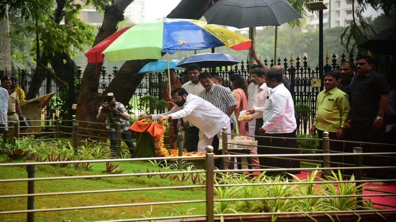 Maharashtra CM Eknath Shinde pays tribute to Shiv Sena founder Balasaheb Thackeray on Guru Purnima