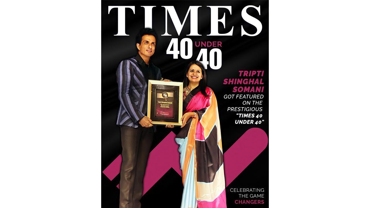 Tripti Shingal Somani gets felicitated at Times 40under40 Leaders