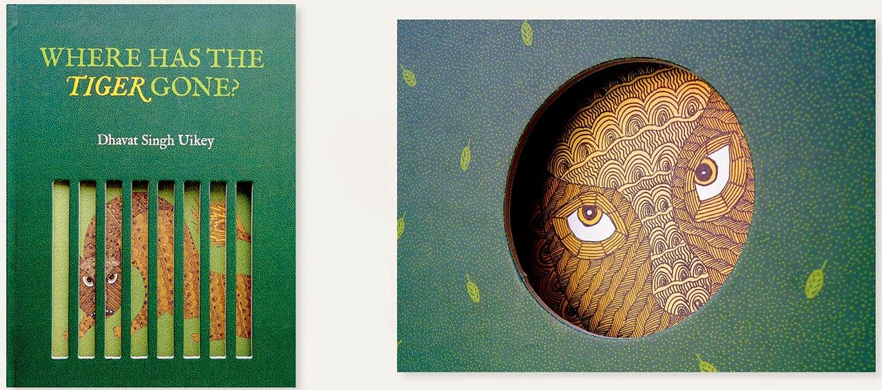 Where Has the Tiger Gone? uses stunning design to retell the traditional Gond tales about the tiger, illustrated with symbolic art that captures not the mythic status of the great beast, but also a time, place and relationship that is lost to us, says the team
