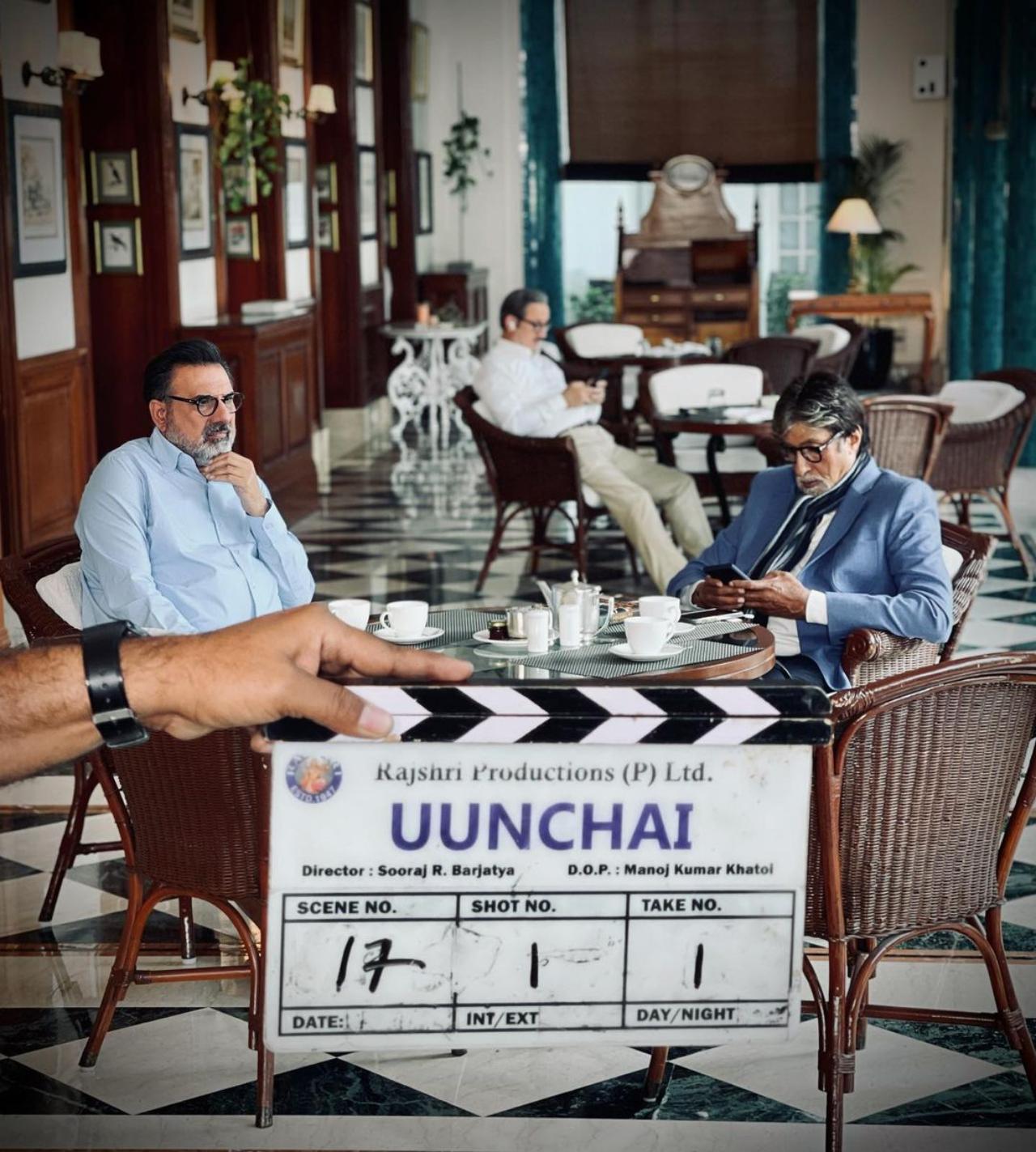 Announcing the release date of the film, the makers wrote, "The BIGGEST announcement of our diamond jubilee year! `Uunchai` will be in a theatre near you on 11.11.22. A film by Sooraj R. Barjatya brings a never seen before ensemble on screen. Starring the diamonds of Indian Cinema, Amitabh Bachchan, Anupam Kher, Boman Irani, Neena Gupta, Sarika with Parineeti Chopra, Nafisa Ali Sodhi and Danny Denzongpa, `Uunchai` is produced by Rajshri Productions in association with Mahaveer Jain of Mahaveer Jain Films and Natasha Malpani Oswal of Boundless Media." Announcing the release date of the film, the makers wrote, "The BIGGEST announcement of our diamond jubilee year! `Uunchai` will be in a theatre near you on 11.11.22. A film by Sooraj R. Barjatya brings a never seen before ensemble on screen. Starring the diamonds of Indian Cinema, Amitabh Bachchan, Anupam Kher, Boman Irani, Neena Gupta, Sarika with Parineeti Chopra, Nafisa Ali Sodhi and Danny Denzongpa, `Uunchai` is produced by Rajshri Productions in association with Mahaveer Jain of Mahaveer Jain Films and Natasha Malpani Oswal of Boundless Media."