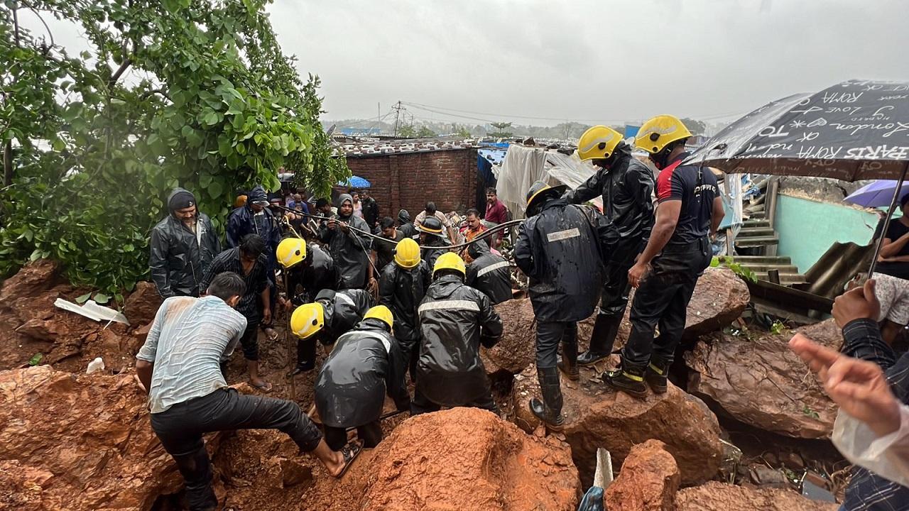 A landslide was reported in Vasai on Wednesday following heavy rainfall which has been pounding several parts of the state.