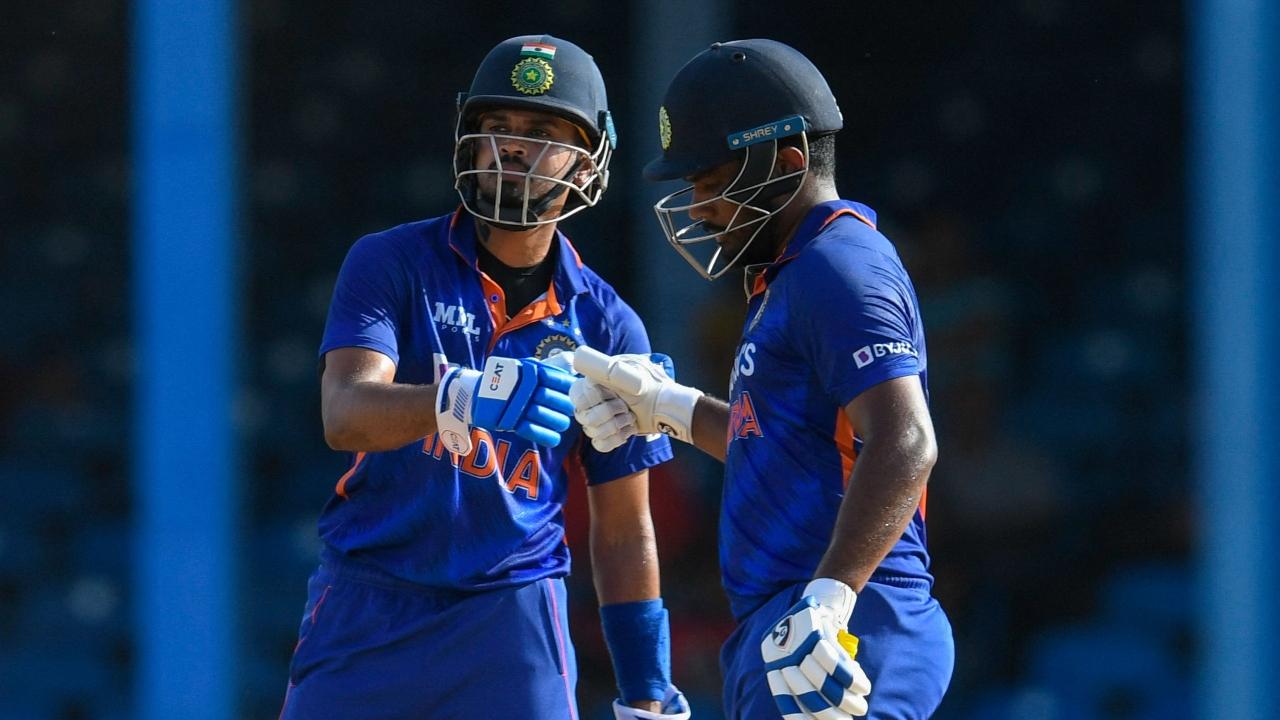 Shreyas Iyer and Sanju Samson joined hands to make sure India were still in the game. Both of them scored half centuries in a 126 run stand. Picture Courtesy/ AFP