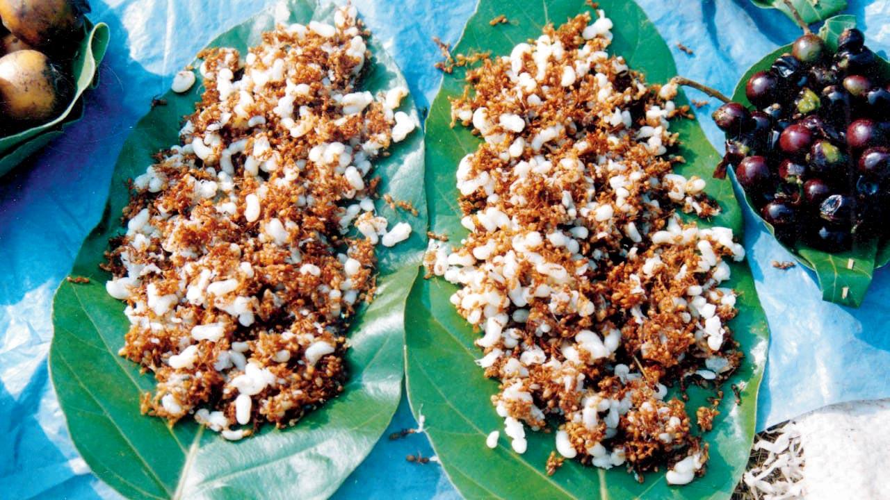 The red weaver ant dish that is being presented for a GI tag