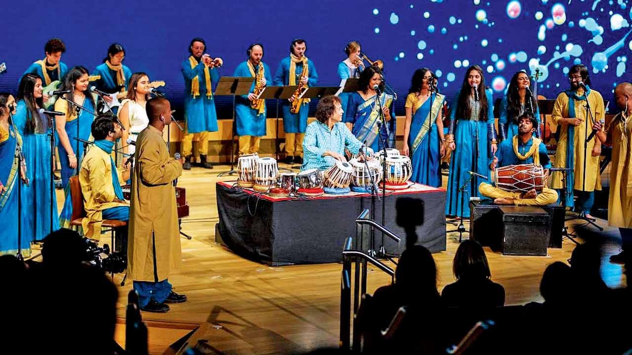 The Berklee Indian Ensemble performs with Zakir Hussain