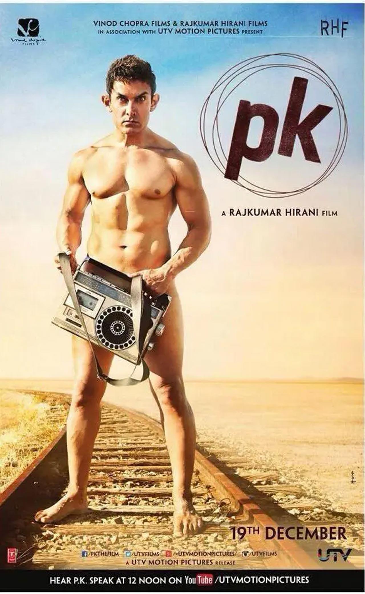 Aamir Khan
Aamir Khan created mass hysteria around the movie 'PK' when he appeared 'almost nude' on the poster of the film. In the photo, Aamir had nothing on him but a radio in hand. Some loved it, some didn't. Nevertheless, the movie did great business at the box office (PK poster)