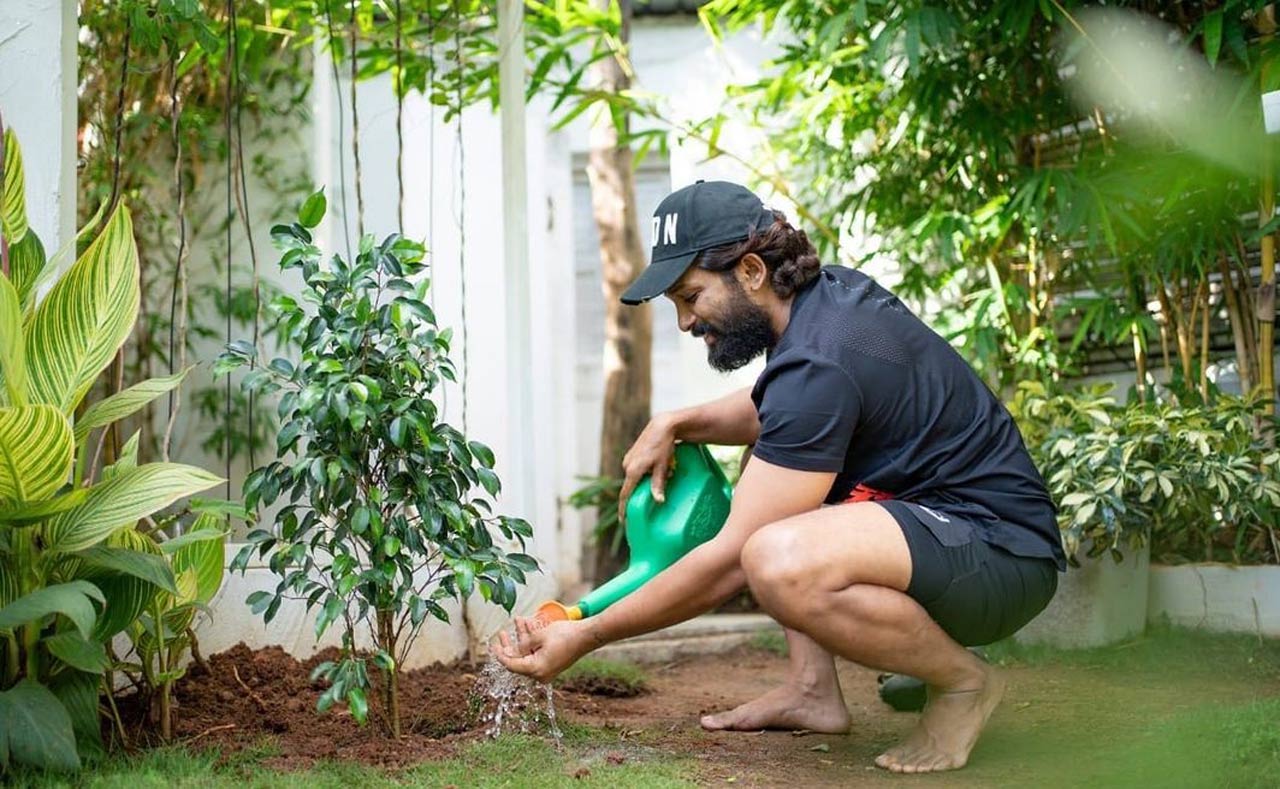On the occasion of World Environment Day, the star shared a picture watering his plant and wrote- 