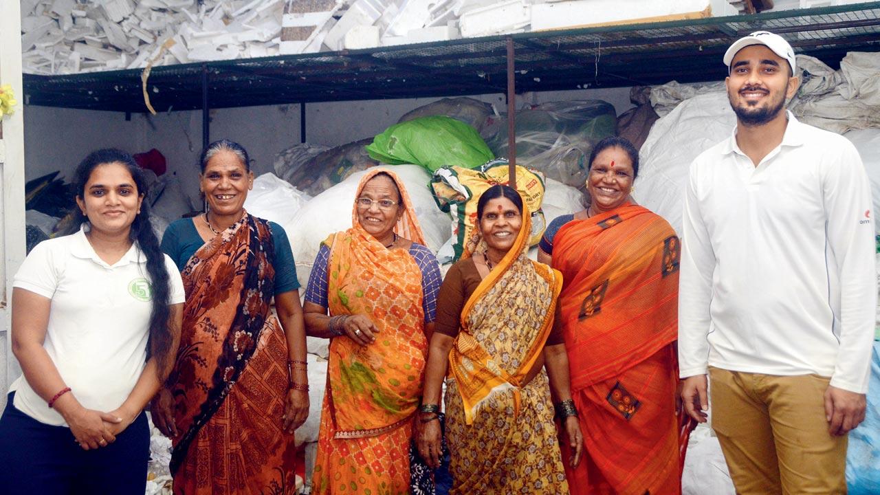 (Left to right) Dr Smita Birkar with a few members of her team — Latabai, Hirabai, Savitri, Nirmala, and co-director Sachchidanand Chaturvedi. Pics/Satej Shinde 