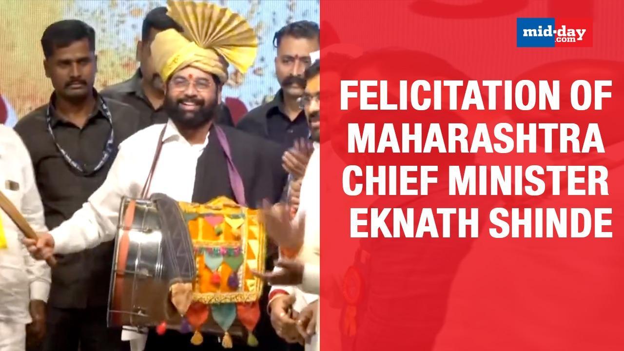 Maharashtra CM Eknath Shinde Felicitated In Mumbai