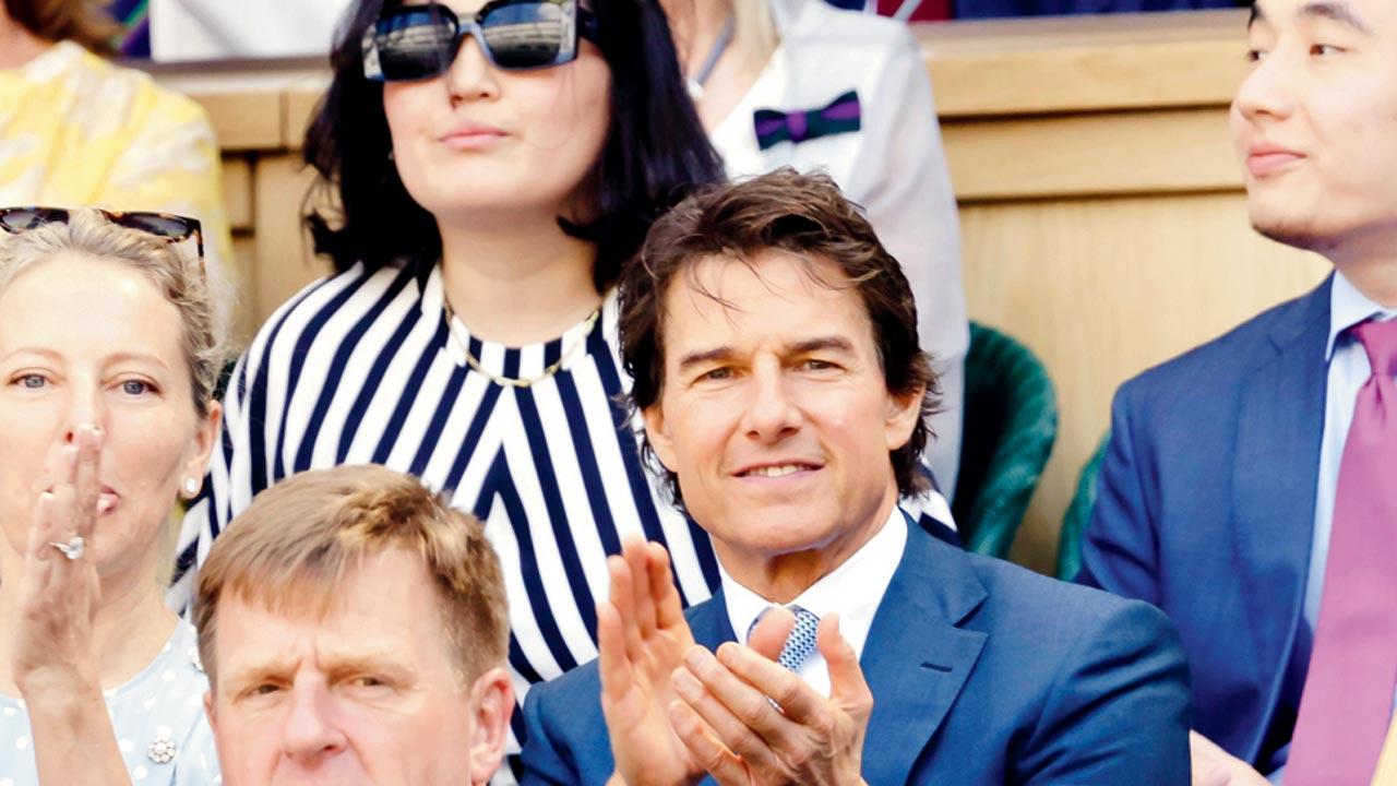 Hollywood star Tom Cruise in the Royal Box at the Wimbledon final on Saturday. Pic/Getty Images