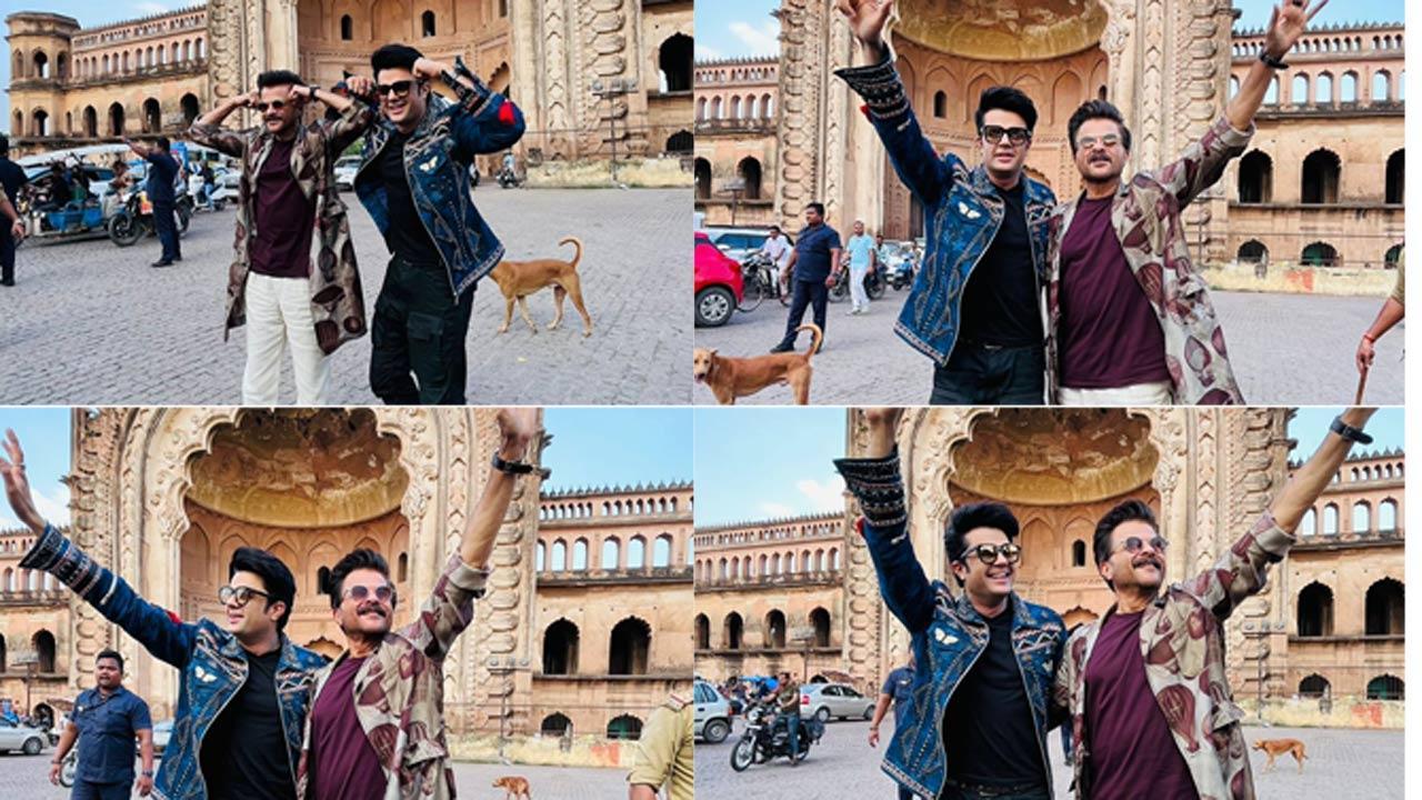 Anil Kapoor, Maniesh Paul greet fansLuchnowi style to promote 'Jugjugg Jeeyo'