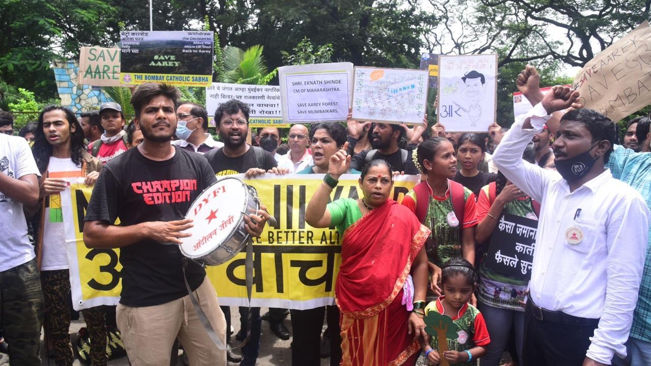 Save Aarey: Activists, political parties hold protest against govt's decision to construct Metro car shed