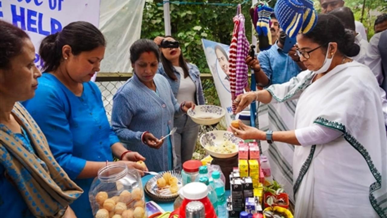 After pani puri, CM Mamata Banerjee makes momos at roadside stall in Darjeeling