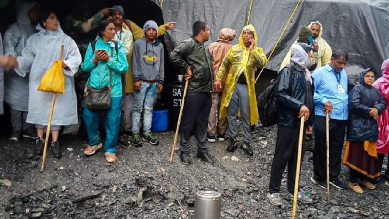 Rescue operation after a cloudburst that hit near the base camp of the holy cave shrine of Amarnath in south Kashmir Himalayas. Pic/Pallav Paliwal