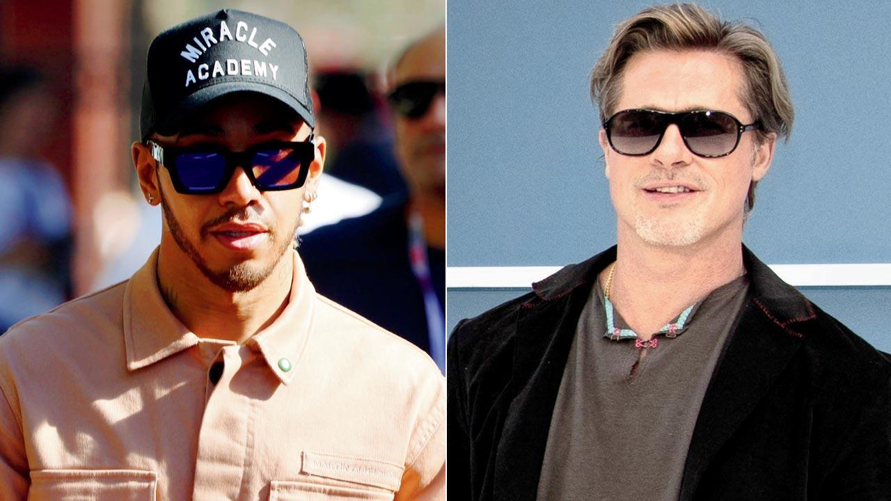 Brad Pitt gets F1 lessons from Lewis Hamilton