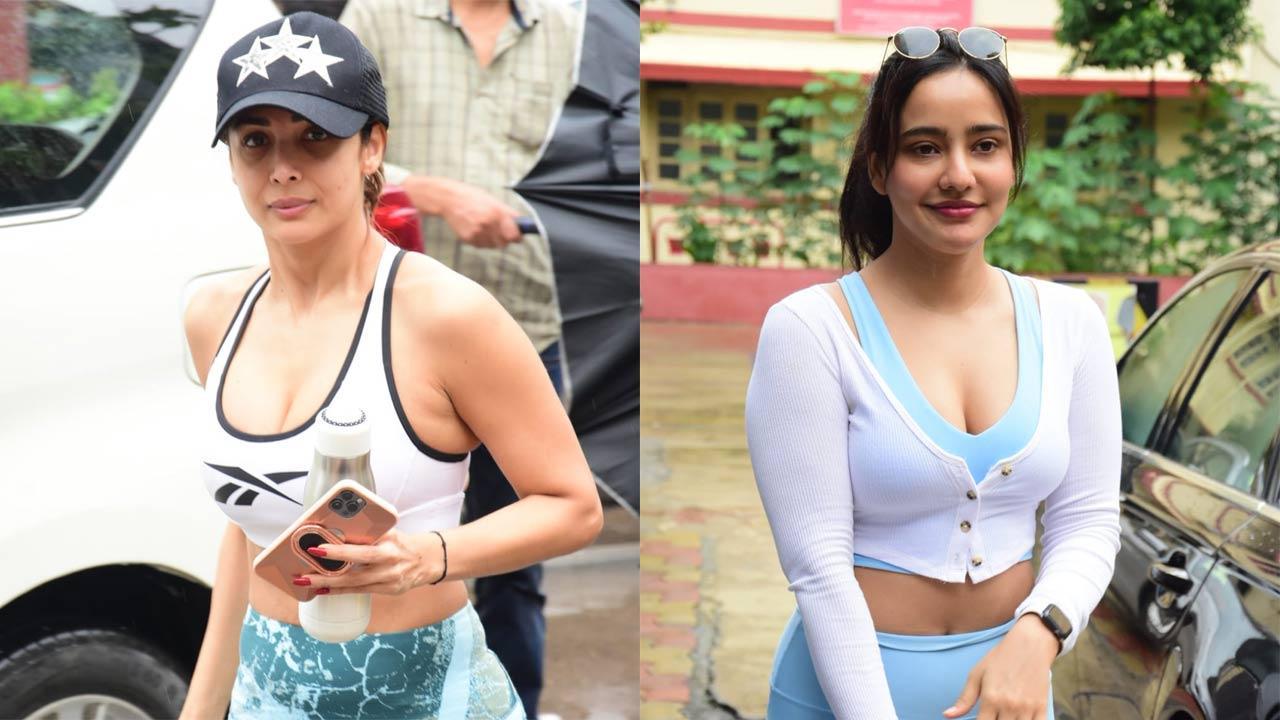 Mumbai rains can't stop Malaika Arora and Neha Sharma from hitting the gym