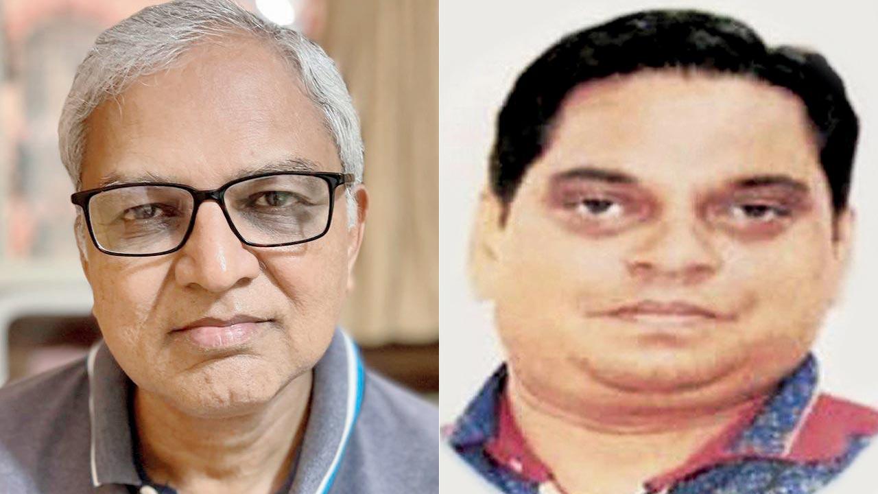Bipin Dharod, who was hit by a car on a Borivli road in Feb 2021; (right) Prashant Barekar, who died after being hit by a car at Borivli on Dec 21, 2021