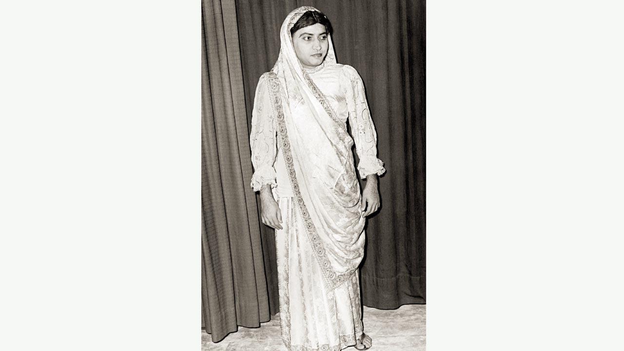 Mistry playing a woman’s role in a play