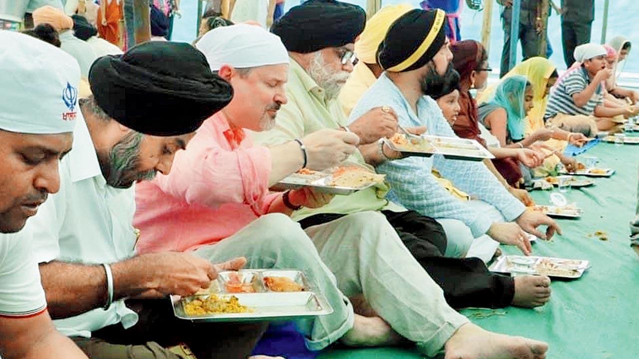 At a langar (in pink shirt) in Wadala on the occasion of Guru Parab in 2019
