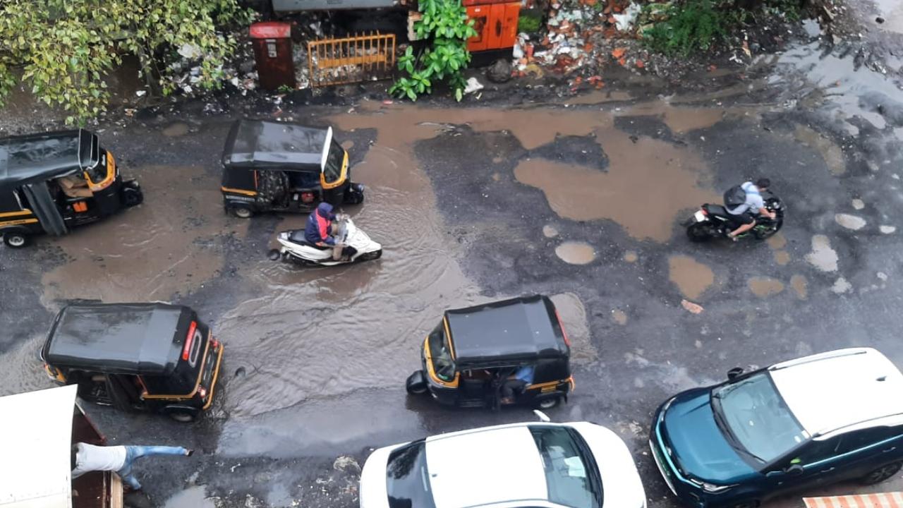 According to officials, BMC has converted roads measuring 1,030 km into cement concrete roads to tackle the pothole menace. Pic/Satej Shinde
 